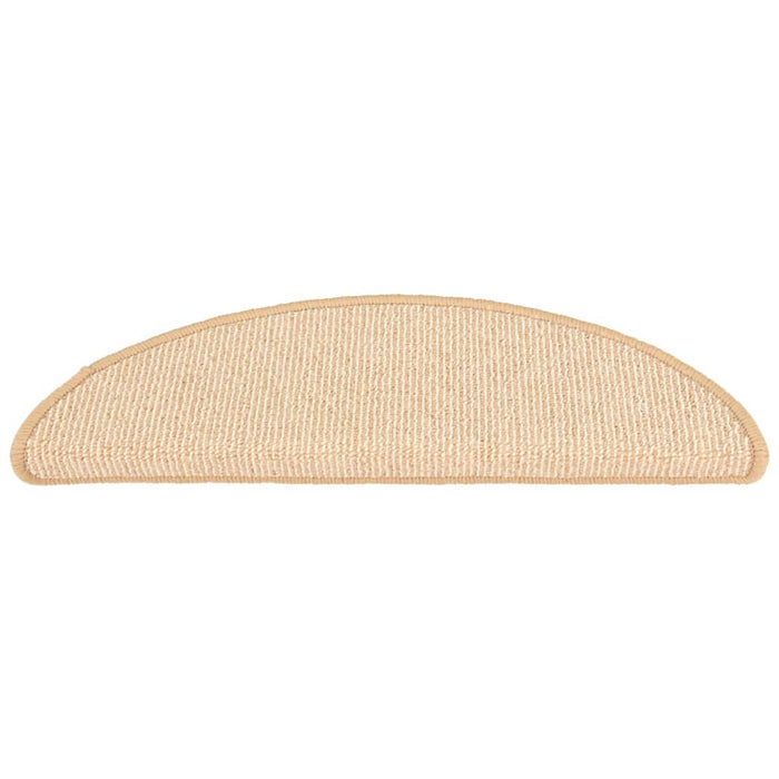 Tappetini per scale 15 pz 65x21x4 cm Crema Semicircolari Grandi 149861