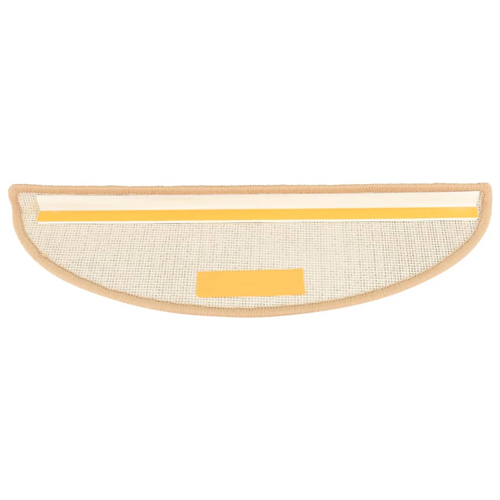 Tappetini per scale 15 pz 65x21x4 cm Crema Semicircolari Grandi 149861