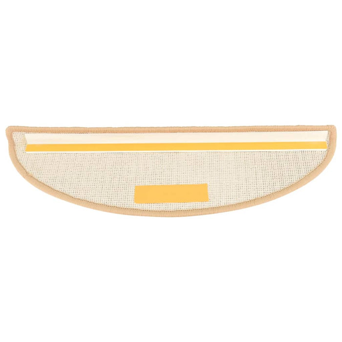 Tappetini per scale 15 pz 65x21x4 cm Crema Semicircolari Grandi 149861