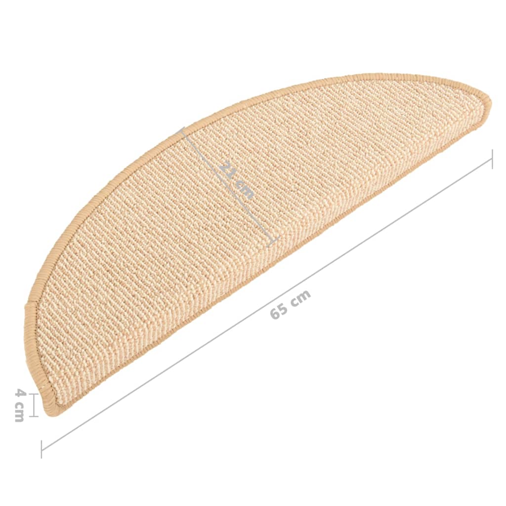 Tappetini per Scale 15 pz Crema 65x21x4 cm