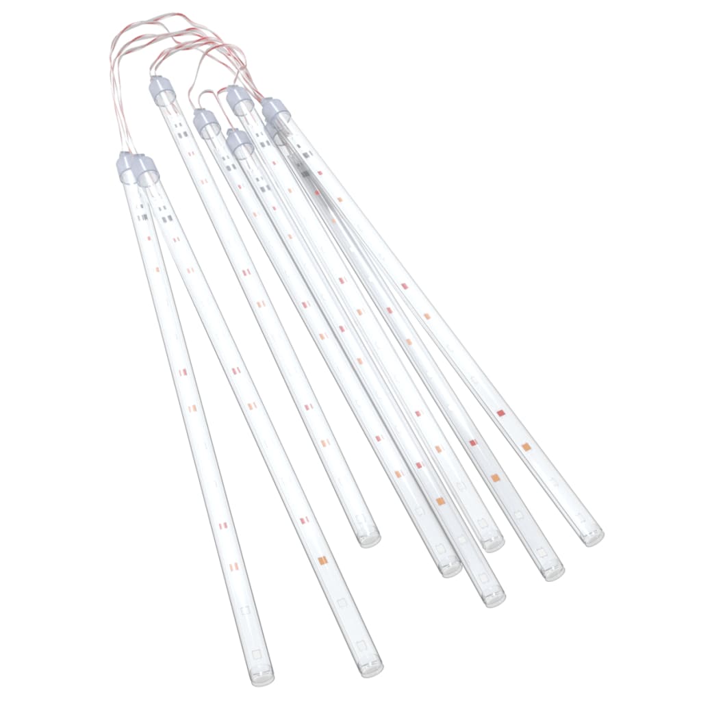 Luci Meteoriche 8 pz 30cm Colorate 192 LED Interni Esterni 328556