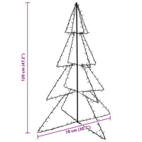 Albero di Natale a Cono 160 LED per Interni Esterni 78x120 cm 328564