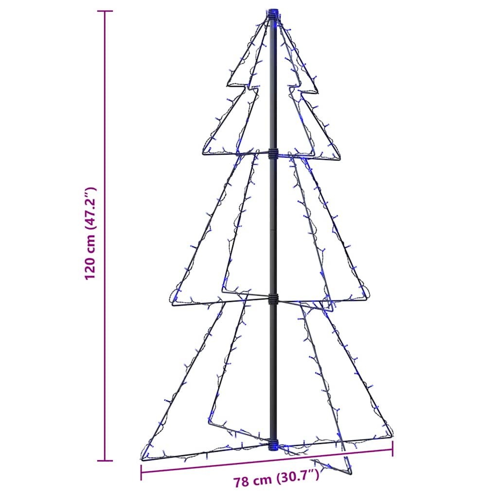 Albero di Natale a Cono 160 LED per Interni Esterni 78x120 cm 328567