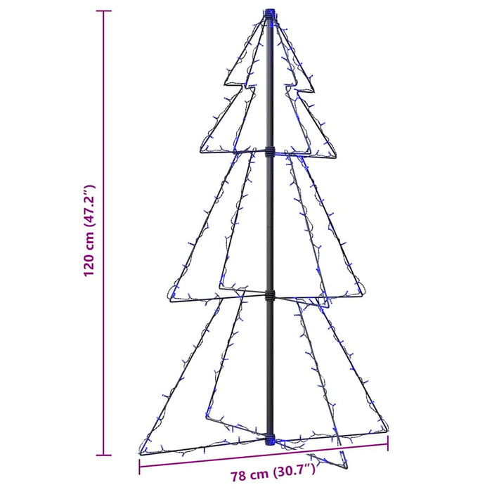 Albero di Natale a Cono 160 LED per Interni Esterni 78x120 cm 328567