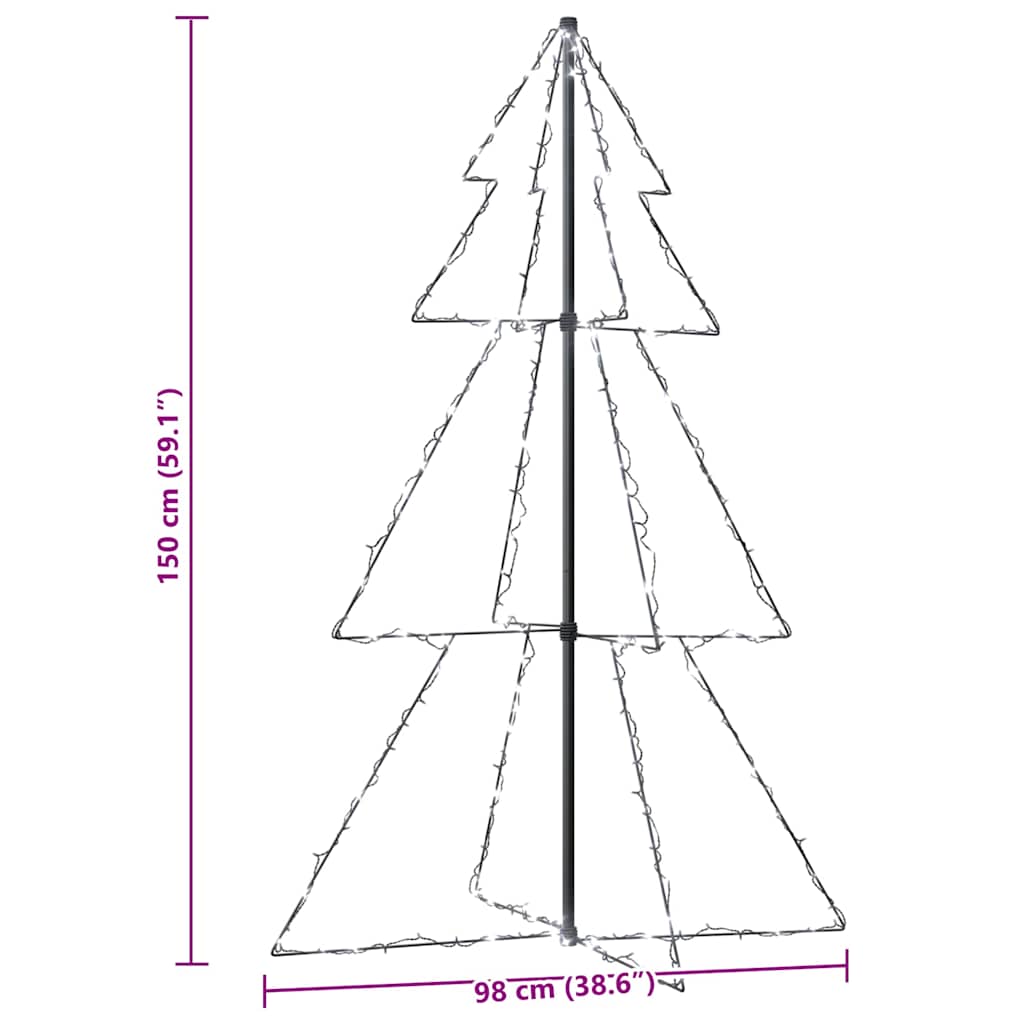 Albero di Natale a Cono 200 LED per Interni Esterni 98x150 cm 328574