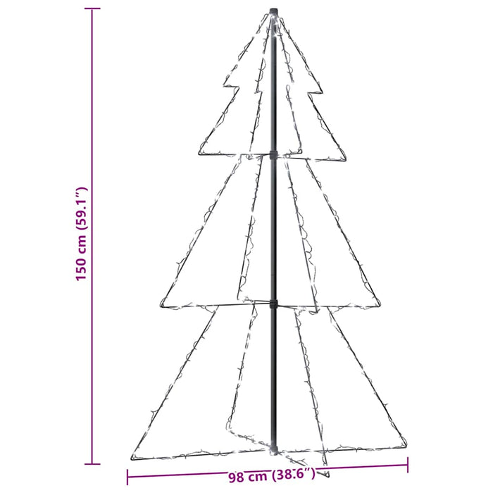 Albero di Natale a Cono 200 LED per Interni Esterni 98x150 cm 328574