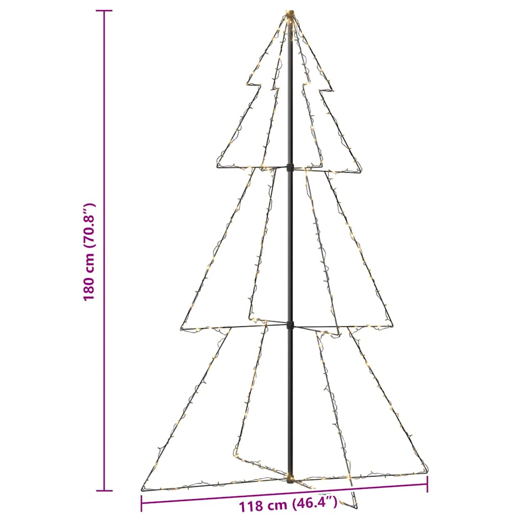 Albero di Natale a Cono 240 LED per Interni Esterni 118x180 cm 328581
