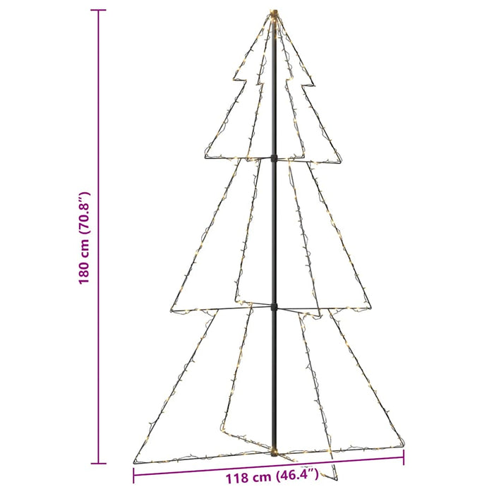 Albero di Natale a Cono 240 LED per Interni Esterni 118x180 cm 328581