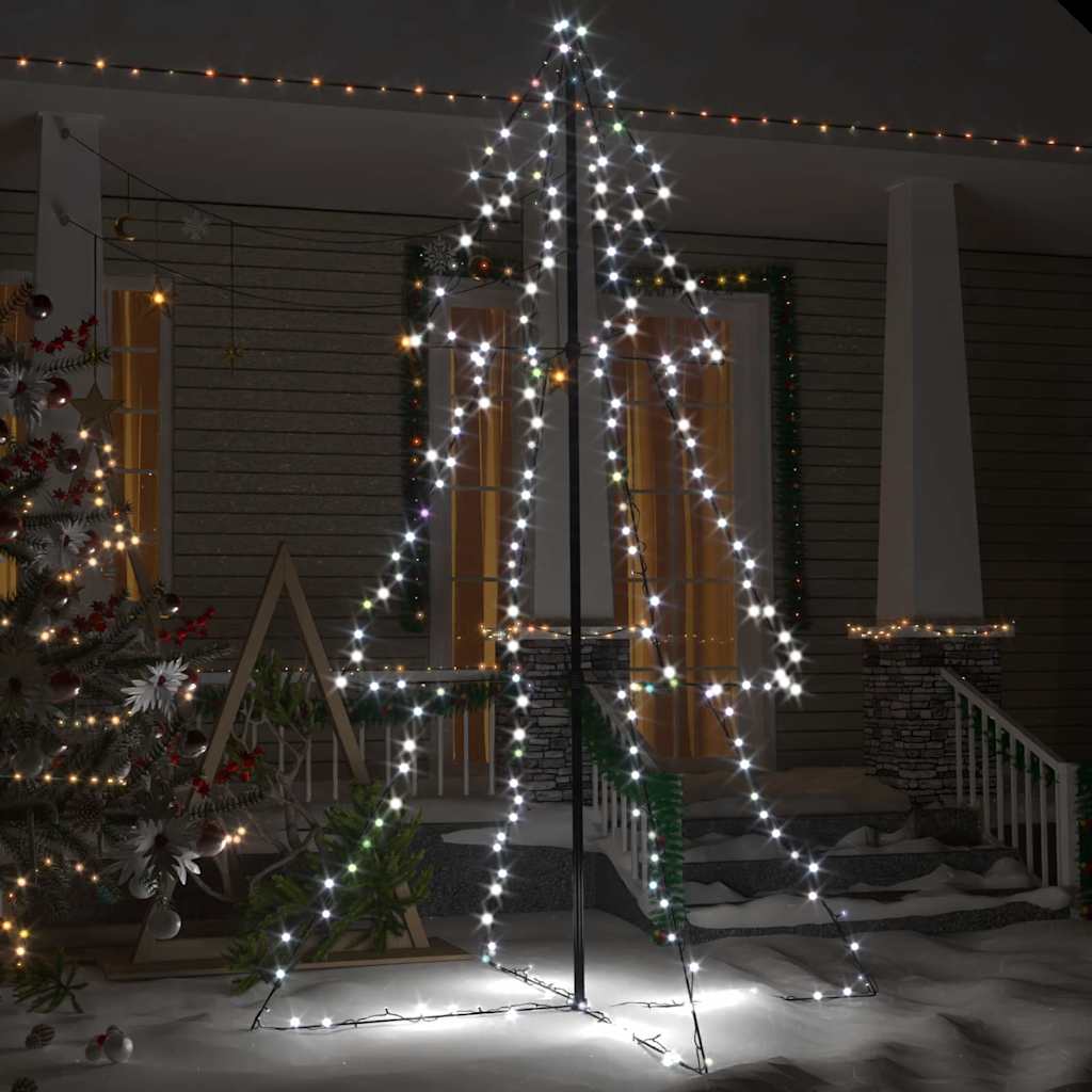 Albero di Natale a Cono 240 LED per Interni Esterni 118x180 cm 328583