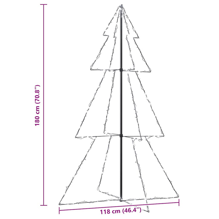 Albero di Natale a Cono 240 LED per Interni Esterni 118x180 cm 328583