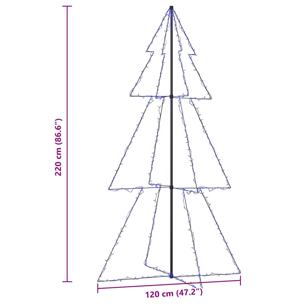 Albero di Natale a Cono 300 LED per Interni Esterni 120x220 cm 328589
