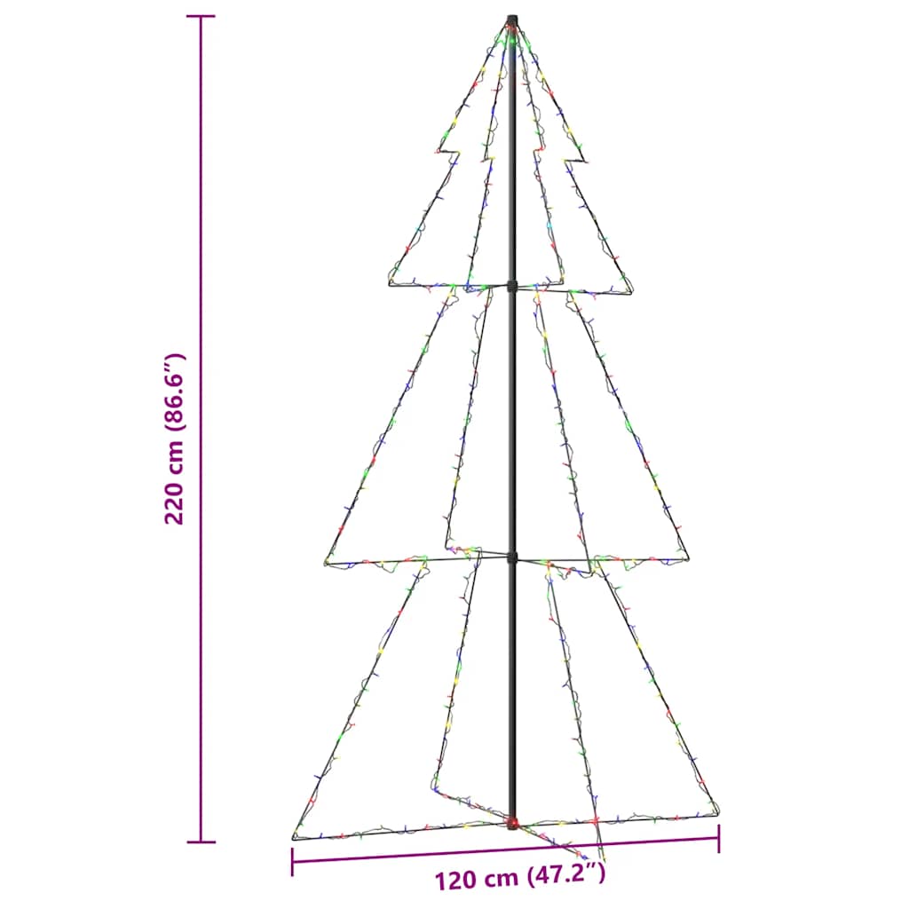 Albero di Natale a Cono 300 LED per Interni Esterni 120x220 cm 328590