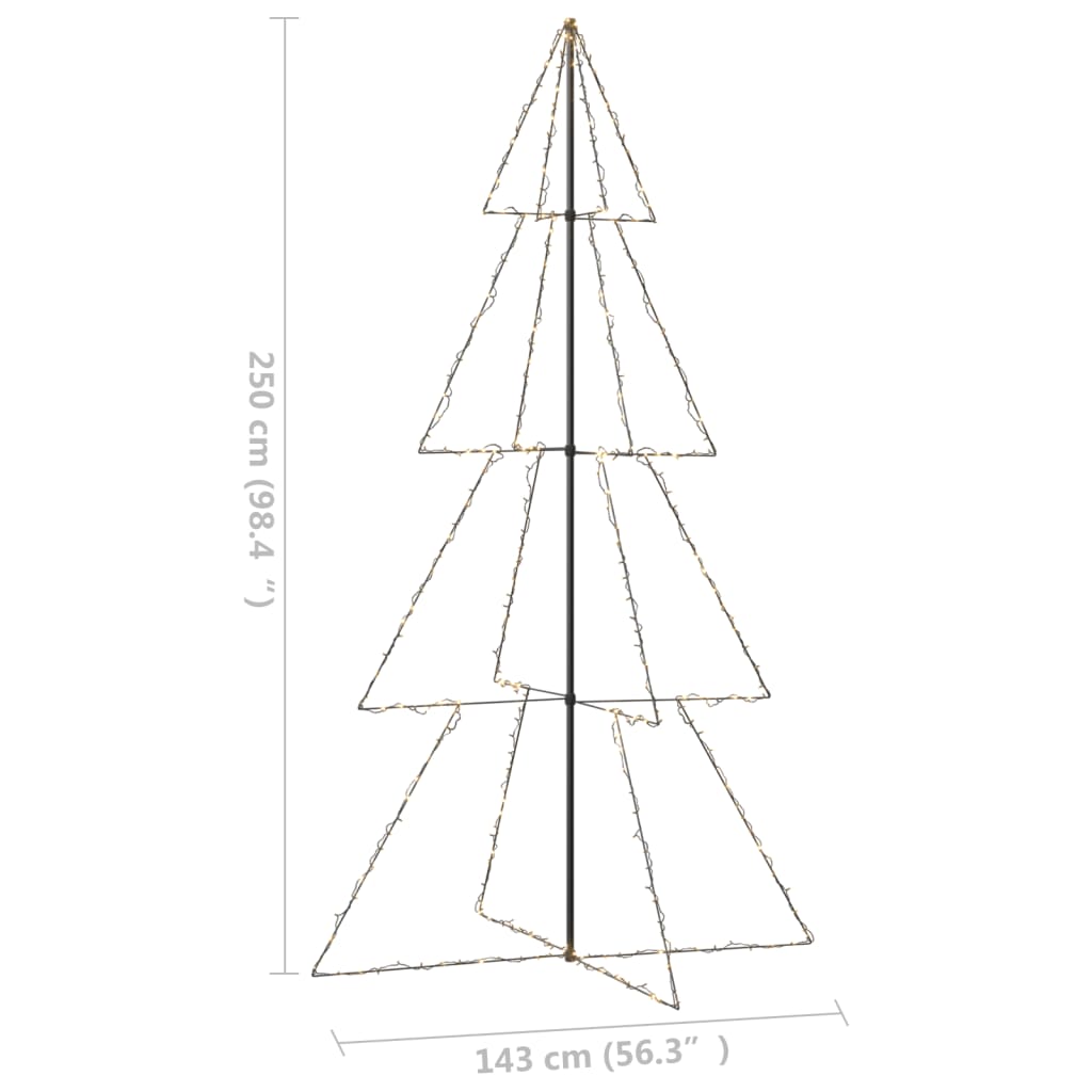 Albero di Natale a Cono 360 LED per Interni Esterni 143x250 cm 328591