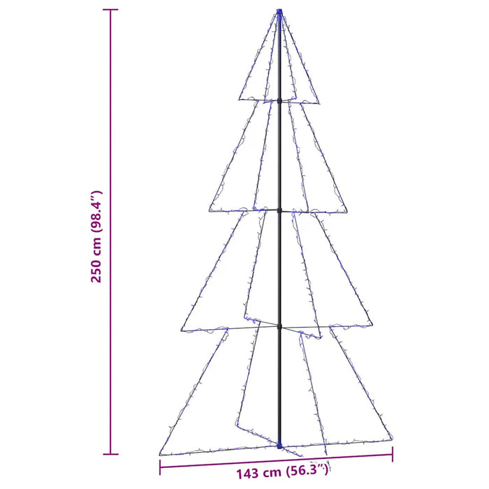 Albero di Natale a Cono 360 LED per Interni Esterni 143x250 cm 328594