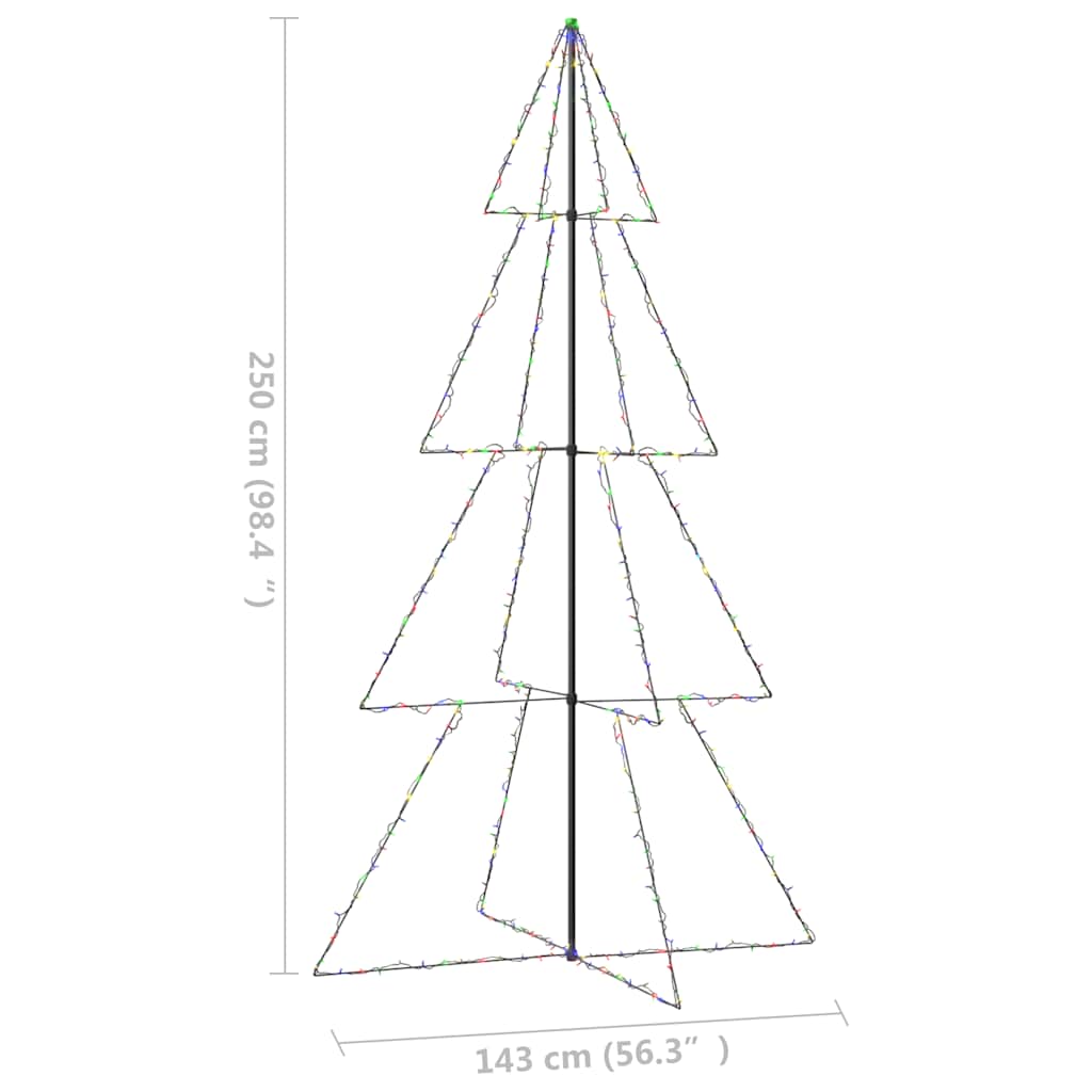 Albero di Natale a Cono 360 LED per Interni Esterni 143x250 cm 328595