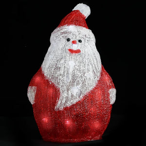Babbo Natale LED in Acrilico per Interno ed Esterno-Decorazioni natalizie 28 cm