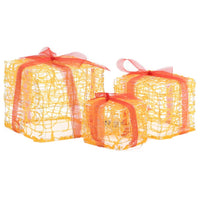 Scatole Regalo Decorative Natale in Acrilico 3 pz Bianco Caldo 328790