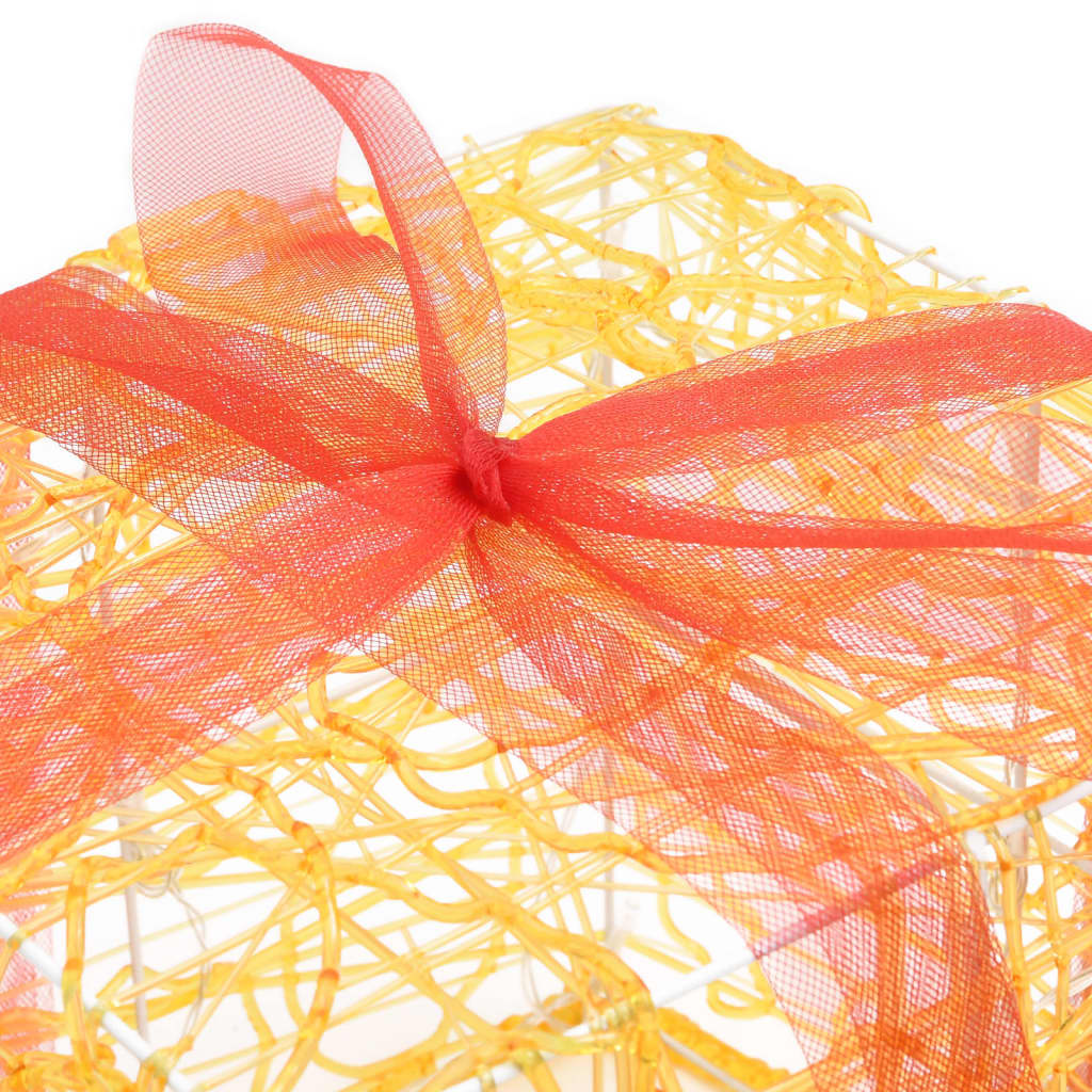 Scatole Regalo Decorative Natale in Acrilico 3 pz Bianco Caldo 328790