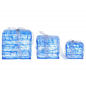 Scatole Regalo Decorative Natale in Acrilico 3 pz Bianco Freddo 328791