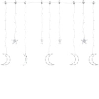 Luci Fatate Stella e Luna con Telecomando 138 LED Bianco Freddo 328795