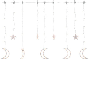 Luci Fatate Stella e Luna con Telecomando 345 LED Bianco Caldo 328798