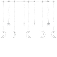 Luci Fatate Stella e Luna con Telecomando 345 LED Bianco Freddo cod mxl 45265