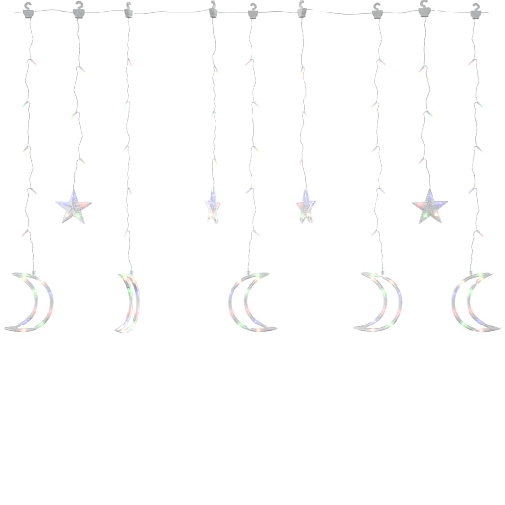 Luci Fatate Stella e Luna con Telecomando 345 LED Colorate 328801