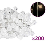 Filo di Luci Sferiche 20m 200 LED Bianco Caldo 8 Funzioni cod mxl 40578