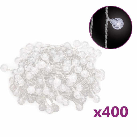 Filo di Luci Sferiche 40 m 400 LED Bianco Freddo 8 Funzioni 328815