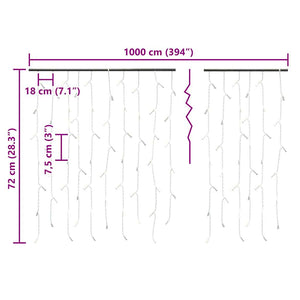 Luci a Ghiaccioli a LED 10 m 400 LED Bianco Caldo 8 Funzioni 328908