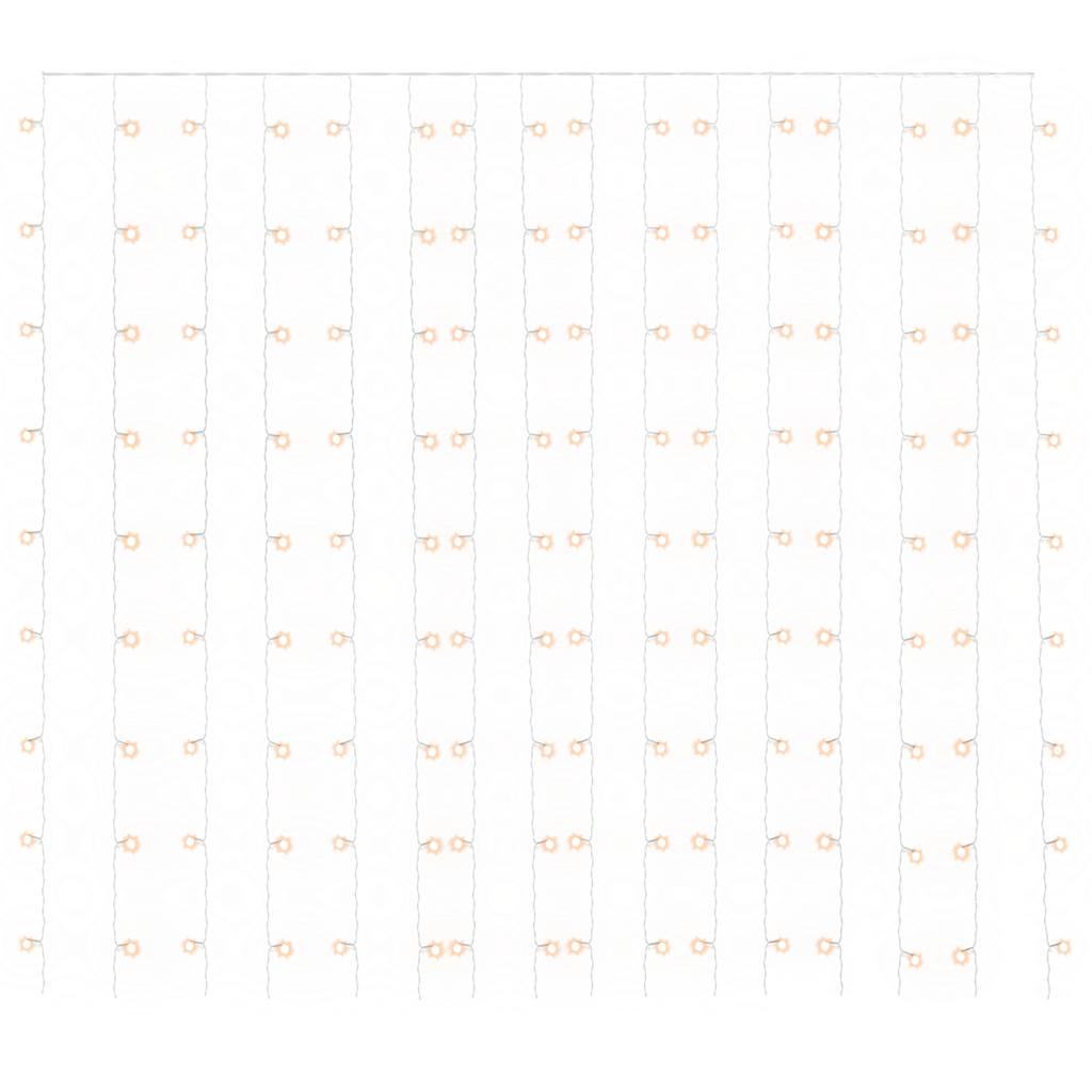 Tenda Luci a Ghiaccioli 3x3m 300 LED Bianco Caldo 8 Funzioni 328925