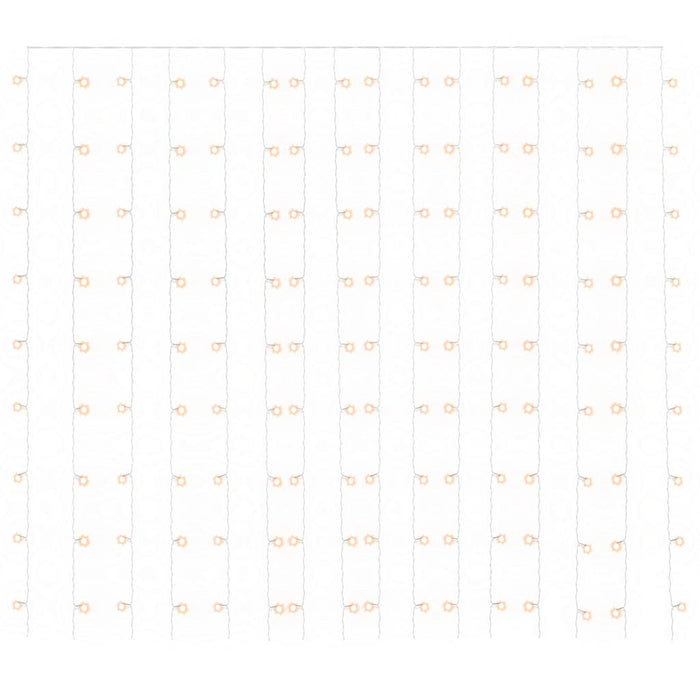 Tenda Luci a Ghiaccioli 3x3m 300 LED Bianco Caldo 8 Funzioni 328925