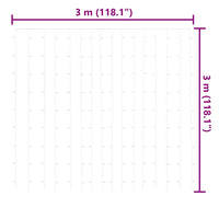 Tenda Luci a Ghiaccioli 3x3m 300 LED Bianco Caldo 8 Funzioni 328925