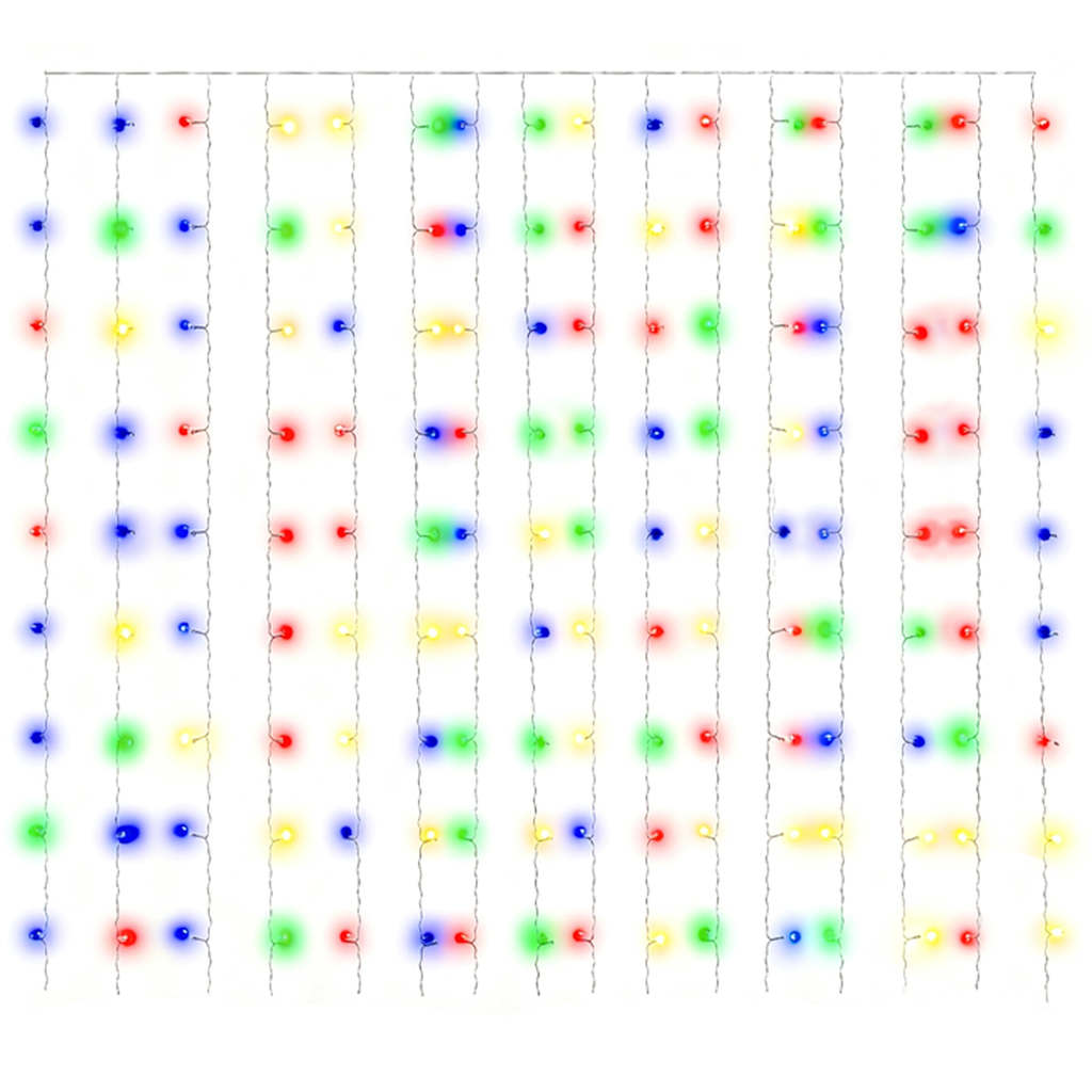 Tenda Luci a Ghiaccioli 3x3m 300 LED Colorati 8 Funzioni 328932