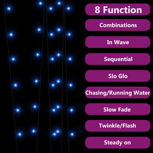 Luci Solari Fatate 2 pz 2x200 LED Blu per Interni Esterni cod mxl 41701