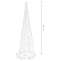 Cono di Luce LED Acrilico Decorativo Bianco Freddo 60 cm 328956