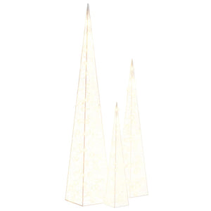 Set Coni Luce LED Acrilico Decorativo Bianco Caldo 60/90/120 cmcod mxl 119815
