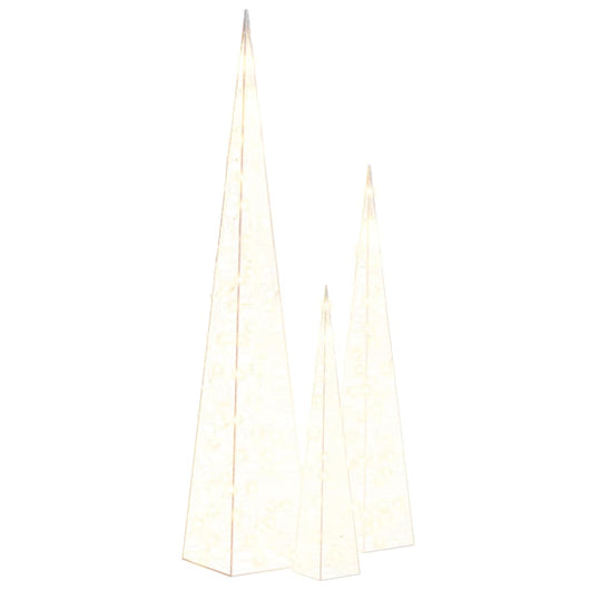 Set Coni Luce LED Acrilico Decorativo Bianco Caldo 60/90/120 cmcod mxl 119815
