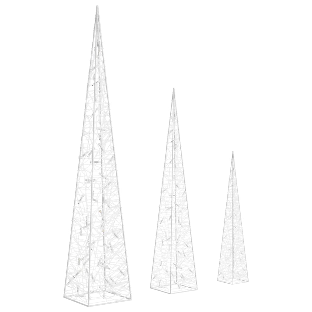 Set Coni Luce LED Acrilico Decorativo Bianco Freddo 60/90/120cm 328972