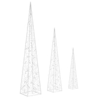 Set Coni di Luce LED Acrilico Decorativo Blu 60/90/120 cm 328973