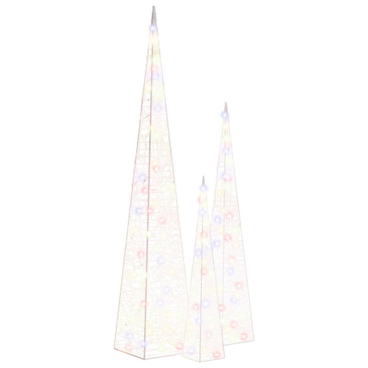 Set Coni Luce LED Acrilico Decorativo Multicolore 60/90/120 cm 328974