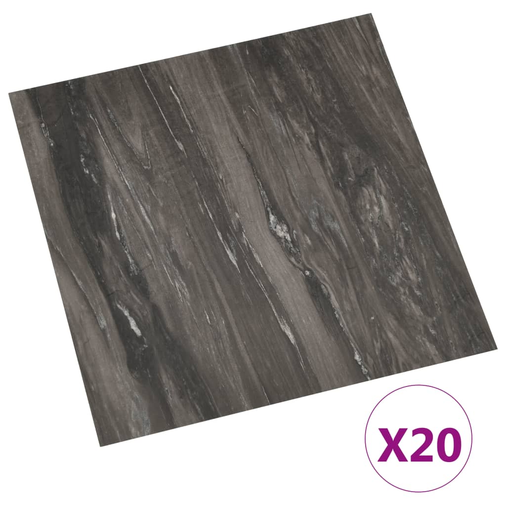 Listoni per Pavimenti Autoadesivi 20pz PVC 1,86 mÂ² Grigio Scuro cod mxl 51864