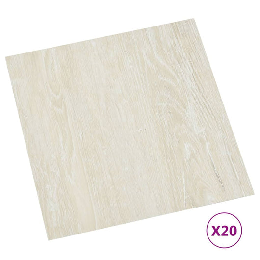Listoni per Pavimenti Autoadesivi 20 pz in PVC 1,86 mÂ² Crema cod mxl 71048