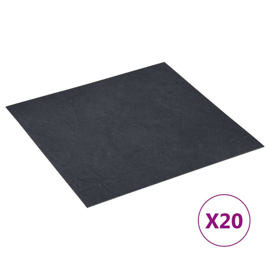 Listoni Pavimenti Adesivi 20 pz in PVC 1,86 mÂ² Marmo Nero cod mxl 53106