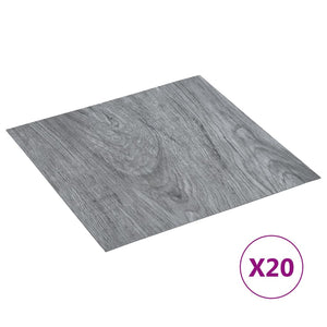 Listoni Pavimenti Adesivi 20 pz in PVC 1,86 mÂ² Grigio Chiaro cod mxl 49101