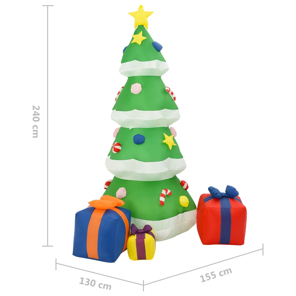 Albero Natale Gonfiabile Decorazioni LED Interno Esterno 240 cm 331433