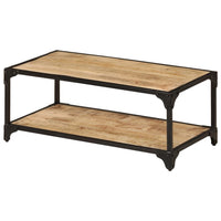 Tavolino da Salotto 90x45x35 cm Legno Massello di Mango Grezzo 328265