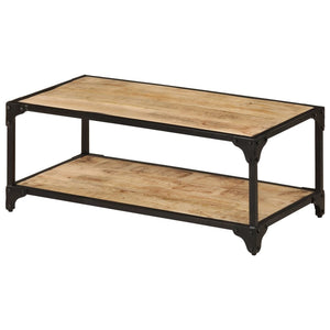 Tavolino da Salotto 90x45x35 cm Legno Massello di Mango Grezzo 328265