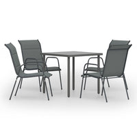 Set da Pranzo da Giardino 5 pz in Acciaio Antracite 3072525