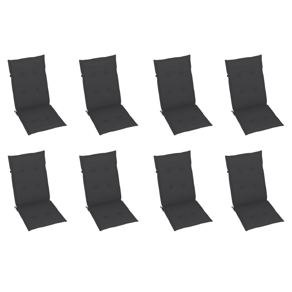 Sedie Reclinabili da Giardino con Cuscini 8 pz Massello di Teak cod mxl 7324